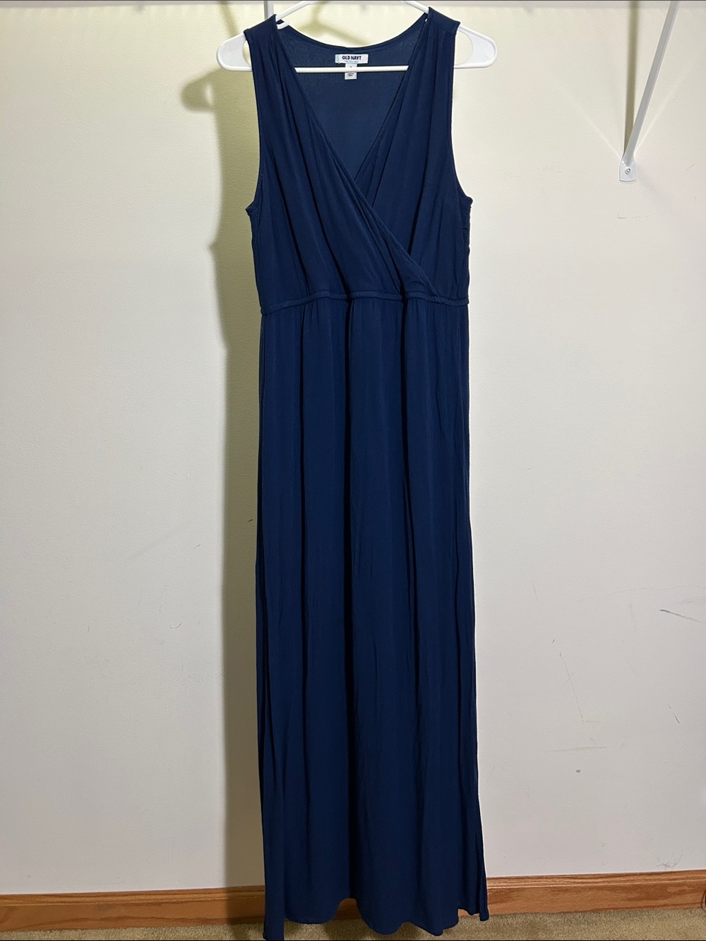 Old Navy Navy Sleeveless Wrap-Front Maxi Dress